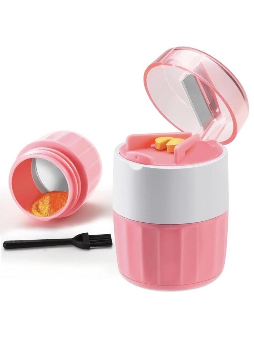 3-in-1 Pill Crusher and Cutter/Portable Medicine Tablet Grinder Pink Compact